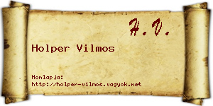 Holper Vilmos névjegykártya